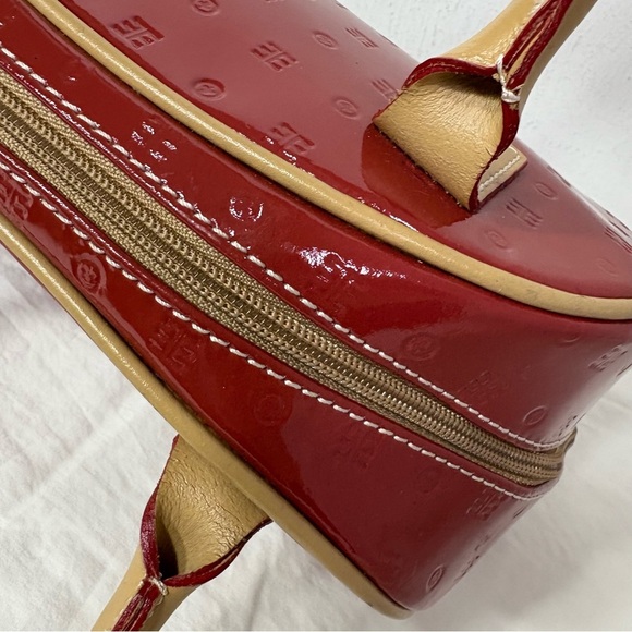 ARCADIA Patent Leather Dome Top Handle Satchel Bag Purse - Picture 11 of 16